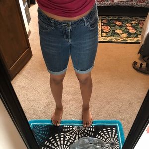 jean mid shorts